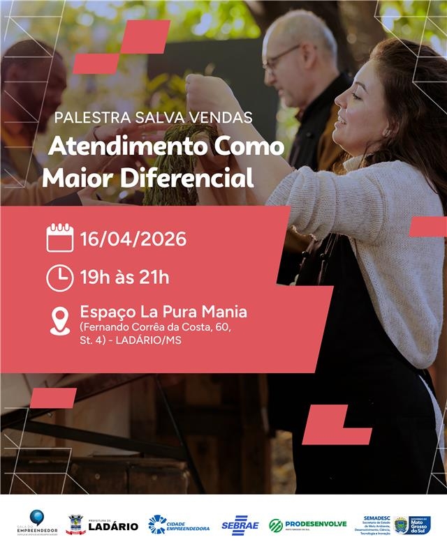 Palestra gratuita em Ladário destaca…