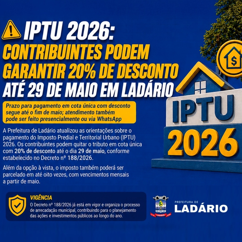 IPTU 2026: contribuintes podem garantir… IPTU 2026: contribuintes podem garantir…