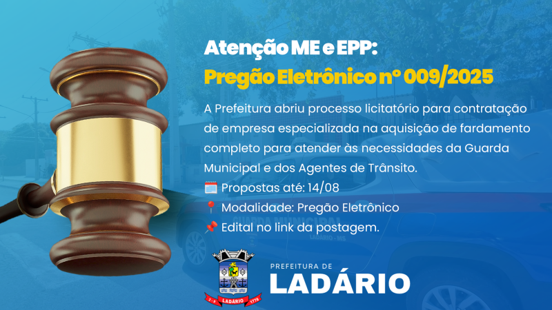 Prefeitura de Ladário abre licitação…