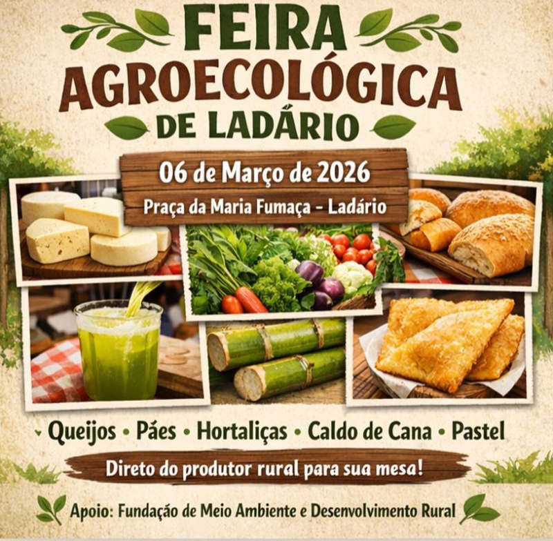 Feira Agroecológica de Ladário será…