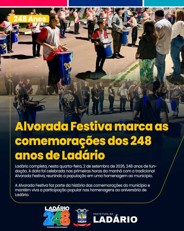 Alvorada Festiva marca as comemorações… Alvorada Festiva marca as comemorações…