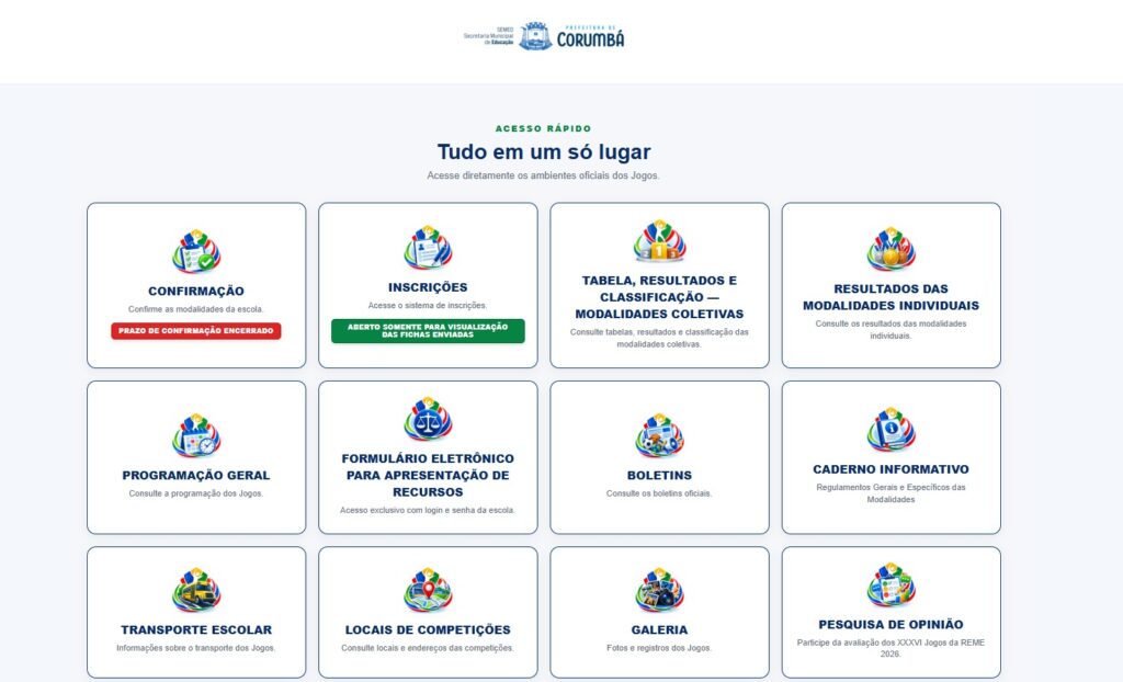 Jogos da Reme ganham site exclusivo para facilitar o acesso às informações da competição Jogos da Reme ganham site exclusivo para facilitar o acesso às informações da competição